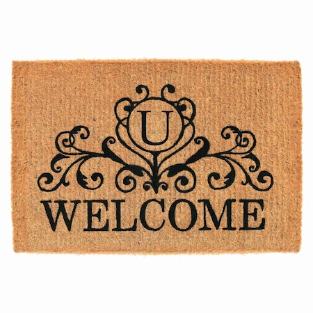 Calloway Mills Monogram Door Mat, Black, Natural, 36 in W x 72 in L 102563672U